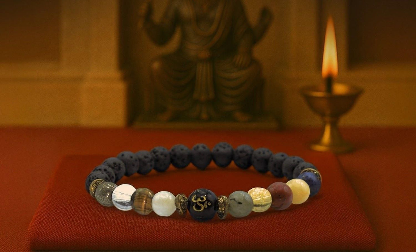 Om Bracelet Natural Beads