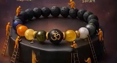 Om Bracelet Natural Beads